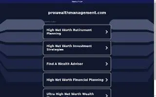 Pro Wealth Management website