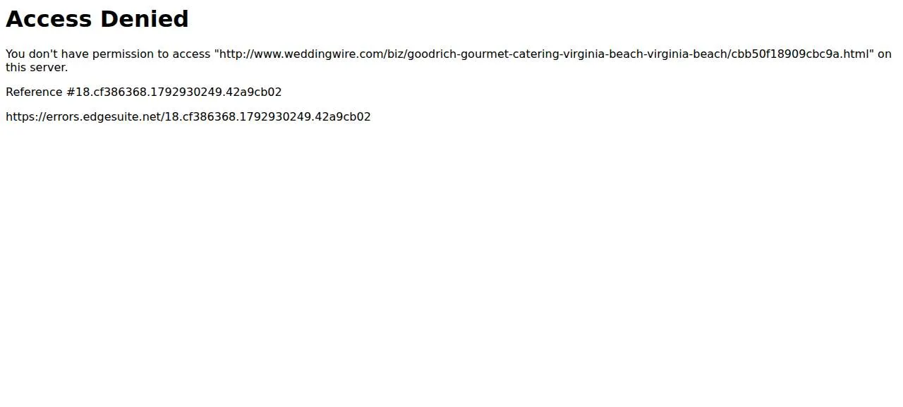 Goodrich Gourmet Catering Company of Virginia Beach website