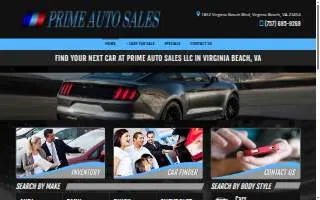 Prime Auto Sales of Virginia Beach website
