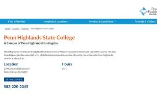 Penn Highlands State College website
