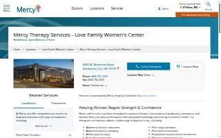 Mercy Therapy Services - Love Family Women's Center website