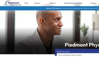 Piedmont Physician Network website