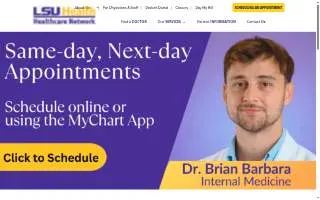 LSU Healthcare Network website