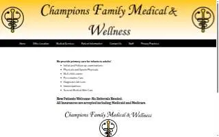 Champions Family Medical website