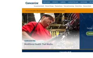 Concentra Urgent Care of Justice website