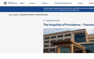 The Hospitals of Providence Transmountain Campus website