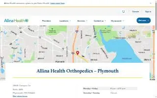 Allina Health Orthopedics – Plymouth website