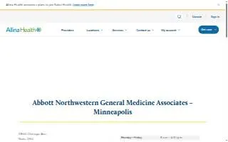 Abbott Northwestern General Medicine Associates – Minneapolis website