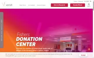 Fishers Blood Center website