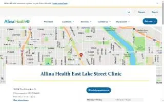 Allina Health East Lake Street Clinic website