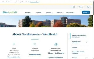 Abbott Northwestern – WestHealth website