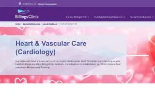 Billings Clinic Cardio Services: Vincent James K MD website