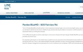 Pardee BlueMD - Fairview Rd. website