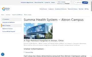 Summa Health Medical Group Internal Medicine - Senior Services website