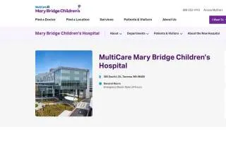 MultiCare Mary Bridge Children's Hospital website