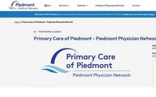Piedmont Family Practice at Rock Hill website