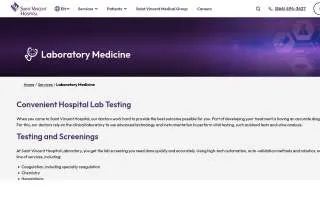 Saint Vincent Medical Group: Pathology website