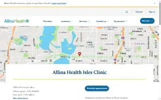 Allina Health Isles Clinic website