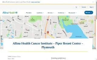Allina Health Cancer Institute – Piper Breast Center – Plymouth website