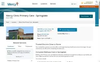 Mercy Clinic Primary Care - Springdale website
