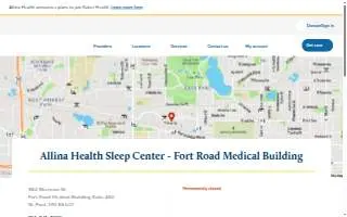Allina Health Sleep Center - Fort Road Medical Building website