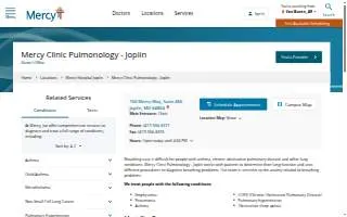 Mercy Clinic Pulmonology - Joplin website