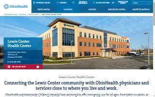 OhioHealth Lewis Center Health Center and Emergency Care website