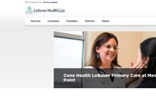 Cone Health LeBauer Primary Care at MedCenter High Point website
