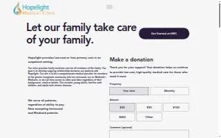 Hopelight Medical Clinic website