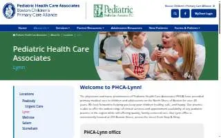 Pediatric Health Care Associates of Lynn website