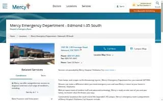 Mercy Emergency Department - Edmond I-35 South website