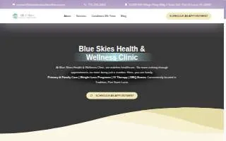 Blue Skies Health & Wellness Clinic website