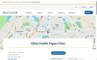 Allina Health Eagan Clinic website