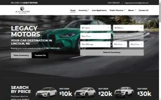 Legacy Motors of Lincoln website