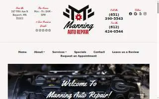 Manning Auto Repair website