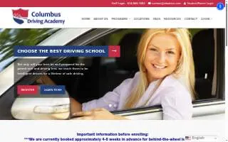 Columbus Driving Academy website