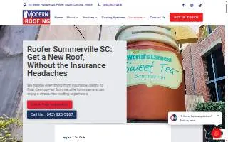 Modern Roofing of Summerville website