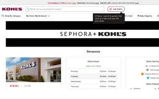 Kohl's of Secaucus website