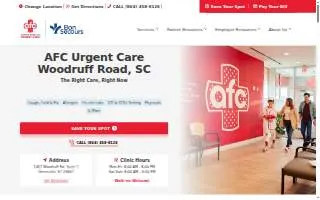 AFC Urgent Care Bon Secours - Woodruff Road website