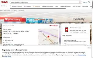 MinuteClinic at CVS of Easley website