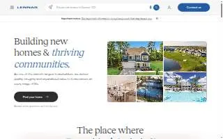 Lennar at Cloisters at Myrtlewood website