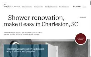 Perfect tile installation, Charleston SC website