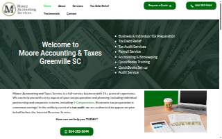 Moore Accounting and Tax Services website