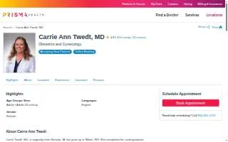 Carrie Ann Twedt, MD website