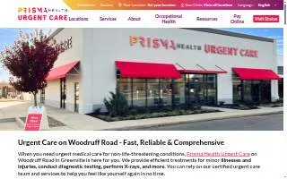 Prisma Health Urgent Care - Greenville - Woodruff Rd website