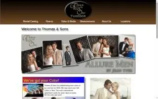 Thomas & Sons Tuxedos website