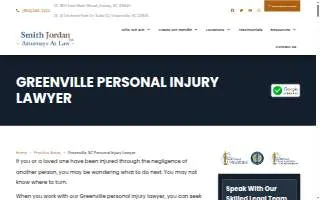 Smith Jordan Law of Greenville website