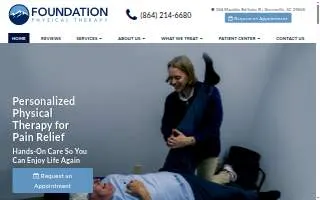 Foundation Physical Therapy of Greenville website