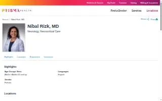 Nibal Rizk, MD website