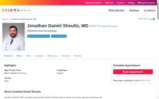 Jonathan Daniel Shoultz, MD website